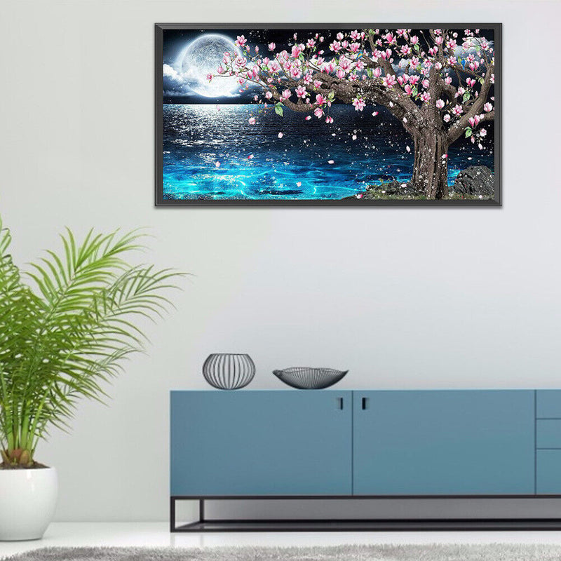 DIY Diamond Painting Kits Moon Peach Blossoms Full Round Drill Home Decorat