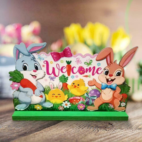 Wooden Easter Egg Easter Chick Valentines Day Gifts Happy Easter Ornament P8I5