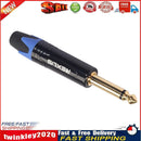 6.35mm Mono Male Plug Connector DIY Soldering Plug for Microphone (Blue) Newly