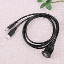 USB 2.0 Car Dash Board Cable Extension Dual Port Boat Male to Female Socket Cord