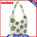 Female Fluffy Fashion Flower Pattern Handbag Winter Mobile Phone Top-Handle Bag