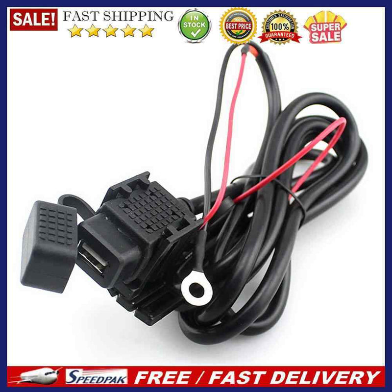 Motorcycle 2.1A USB Charger Power Adapter with Inline Fuse for Phone Tablet