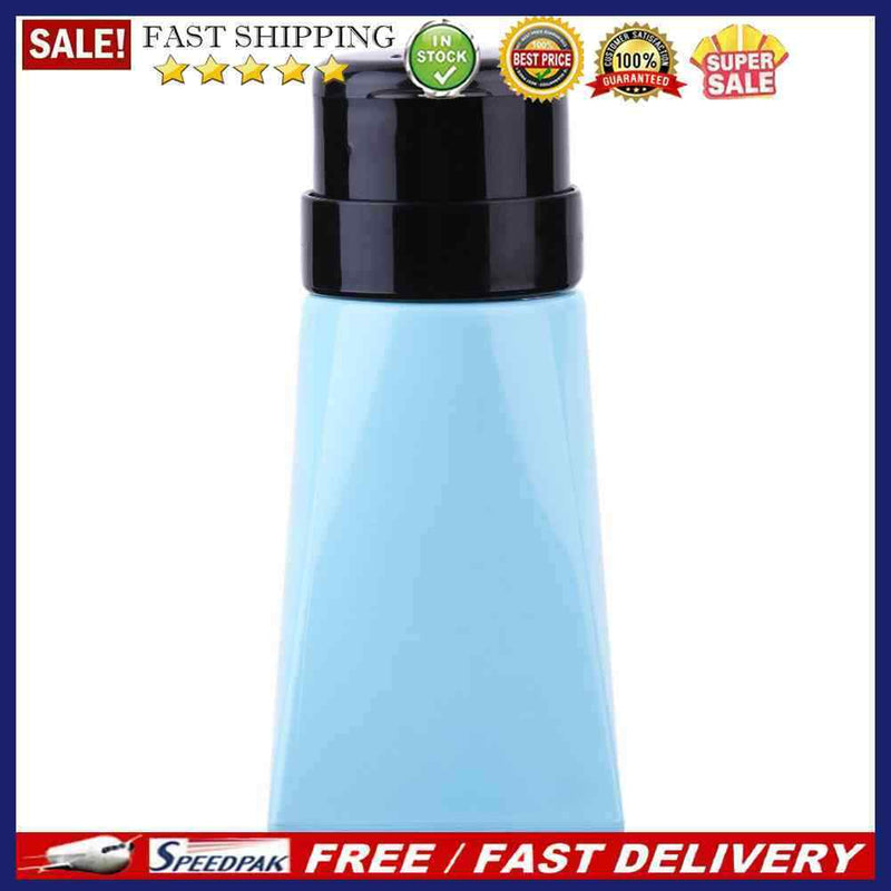 Cone-Shape 220ml Refillable Bottles Nail Pump Liquid Container(Light Blue)