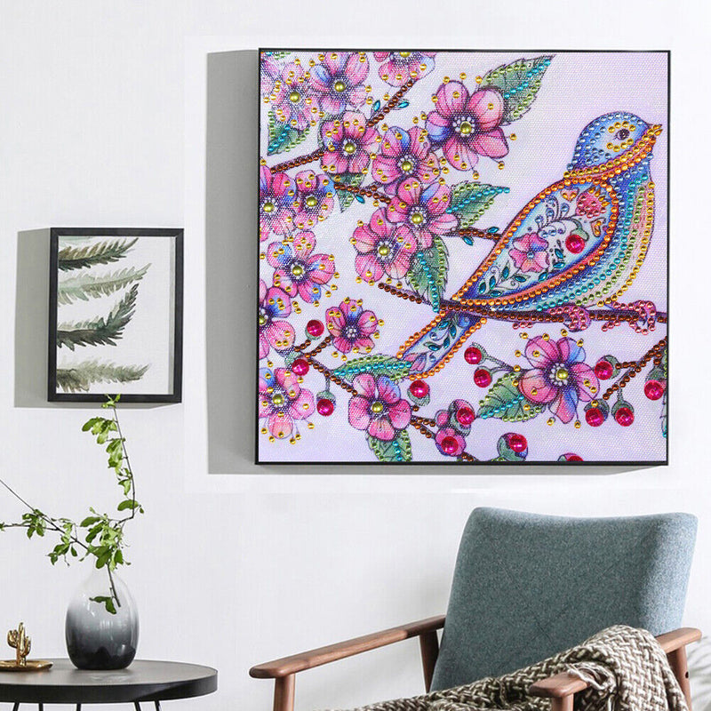 Diamond Painting Flowers Birds Part Special-Shaped Drill Handicraft (H042) Newly