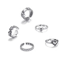 Finger Rings Adjustable Hand Decoration Hollow Out Ring Heart Shape Open Ring