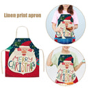 Kitchen Linen Apron Merry Christmas Home Restaurant Cooking Baking Bibs