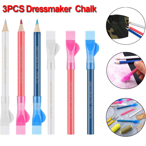 With Brush Erasable Garment Pencil Tailor's Chalk Marker Pen Dressmaker Pens