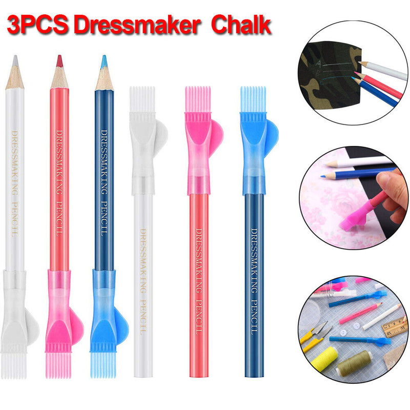 With Brush Erasable Garment Pencil Tailor's Chalk Marker Pen Dressmaker Pens
