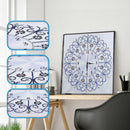 DIY Special Shaped Diamond Painting White Flower Wall Clock Craft Art Decor