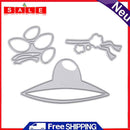 3pcs DIY Hat Glasses Cut The Guestbook/Photo Album Relief Metal Stencil