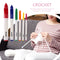6pcs/set Handle Knitting Needles Aluminum Crochet Hooks for Weaving Sewing Newly