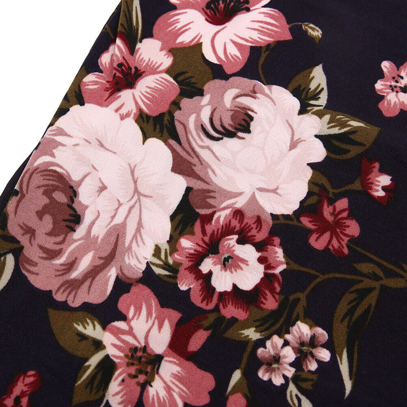 Removable Conjoined Stretchy Floral Home Stool Chair Seat Cover (5