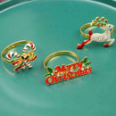 12pcs Christmas Elk Napkin Rings Napkin Holders Buckles Table Party Decor G4T8