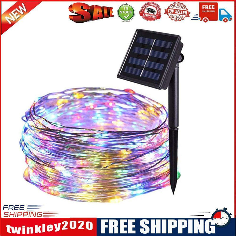 100 LED Solar String Light Outdoor Copper Wire Garland Lamp (Colorful)
