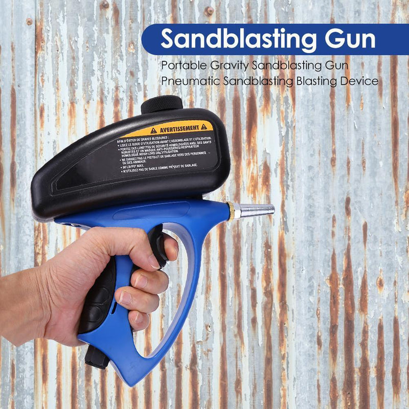 Portable Abrasive Pneumatic Blasting Device Gravity Sandblasting Gun Machin