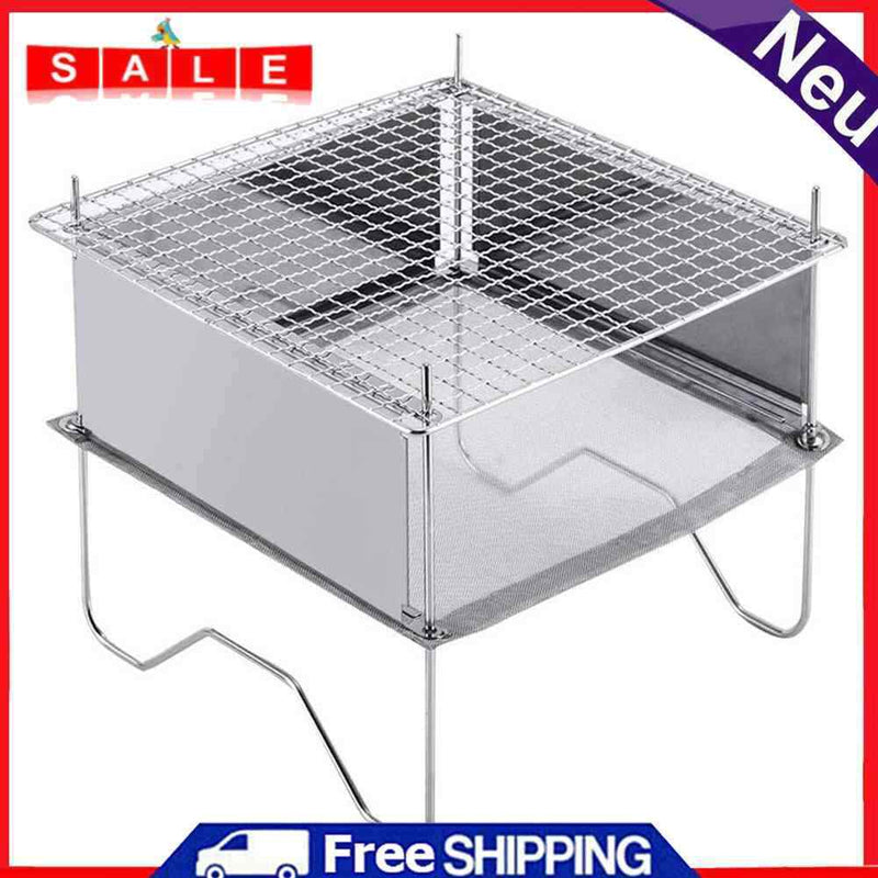 Outdoor Camping Stainless Firewood Stove Folding Bonfire Fire Pit Grill Stoves