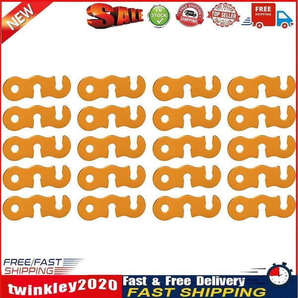 20pcs Outdoor Camping Tent Parachute Cord Rope Buckle Fastener (Orange) Newly