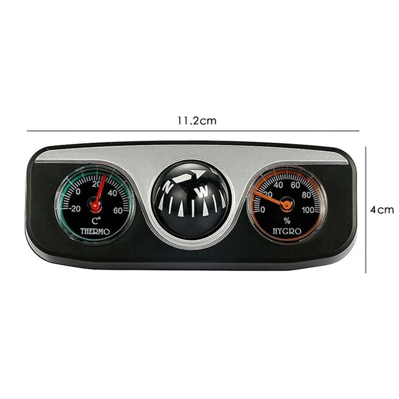 Compass Travel Map 3 in 1 Car Vehicle Dashboard Hygrometer Thermometer