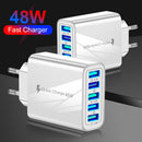 Portable 5 USB Port Mobile Phone Charger Travel Home Smartphone Charging Head
