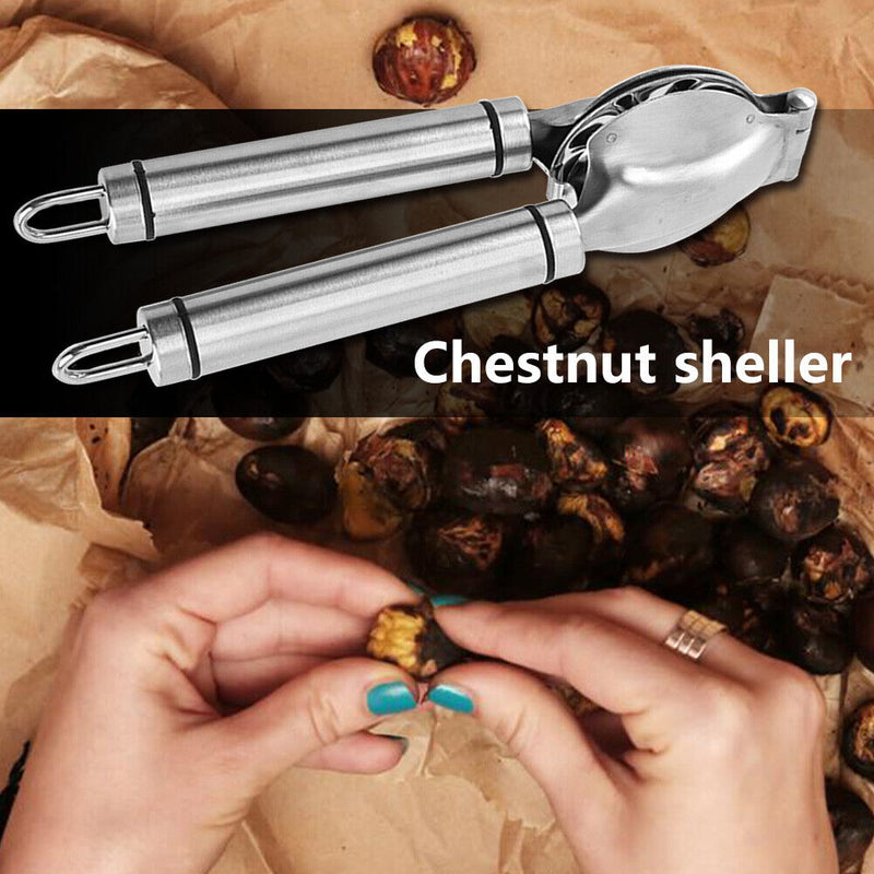 Stainless Steel Chestnut Sheller Walnut Nutcracker Opener Kitchen Gadgets