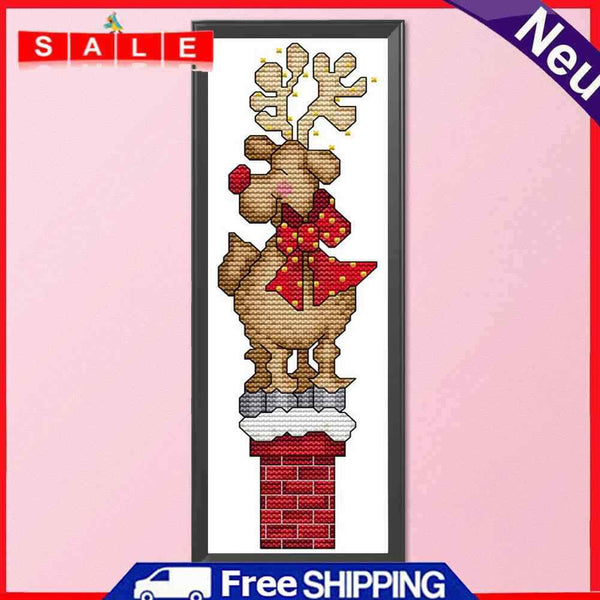 Subcross Stitch 14CT Cotton Thread Christmas Deer DIY Counted Embroidery