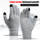 Full Finger Knitted Gloves Men Women Bike Warm Touch Screen Mittens (Grey) Newly