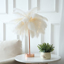 Remote Control Feather Tree Lights Bedside Bedroom Decor Table Lamp (White)