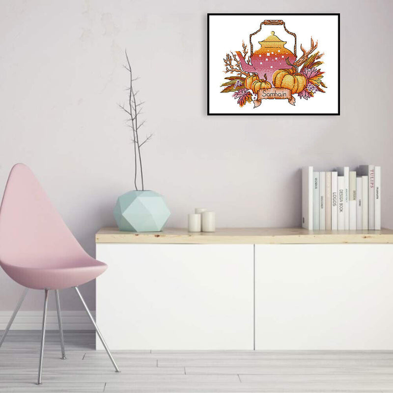 Partial Embroidery Teapot Stamped Canvas 14CT DIY Cross Stitch Kits (J537)