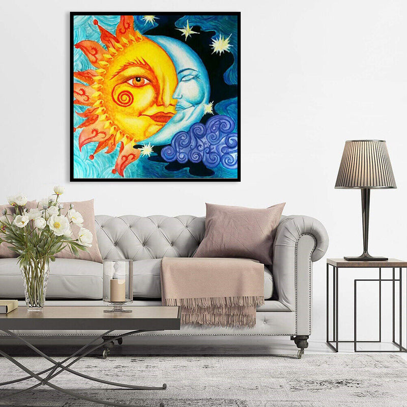 5D DIY Full Drill Diamond Painting Sun and Moon Embroidery Mosaic Home Decor Kit