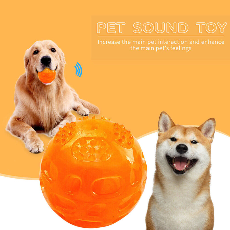 Pet Dog Bite Resistant Sound Molar Ball Training Interactive Ball (Orange) Newly