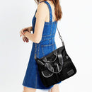 Women Travel Waterproof Nylon Shoulder Mummy Messenger Handbags (Black)