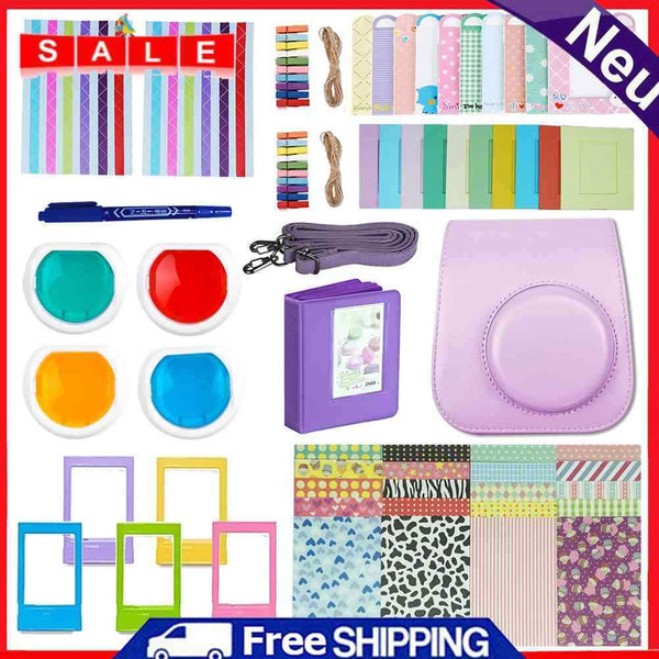 For Instax Mini 11 Accessories Camera Bag w/ Shoulder Strap Photo Album Stickers