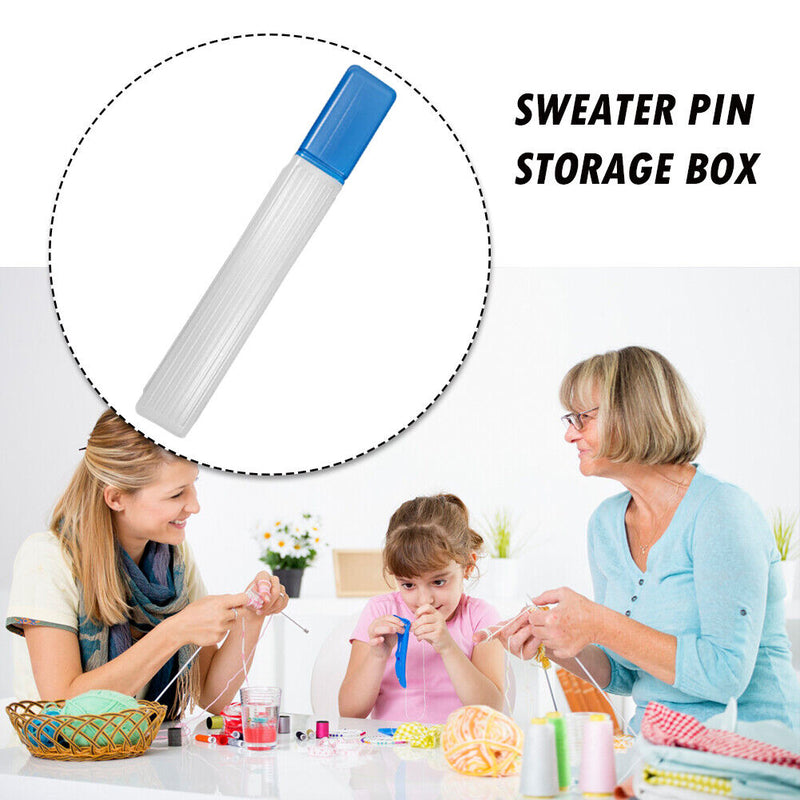 Knitting Needle Storage Organizer Hand Sewing Needle Storage Tube (Blue) Newly