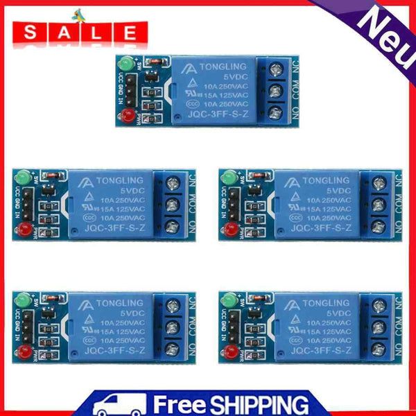 5pcs/LOT 1 Channel DC 5V Relay Switching Module for Arduino Raspberry Pi ARM AVR PIC A