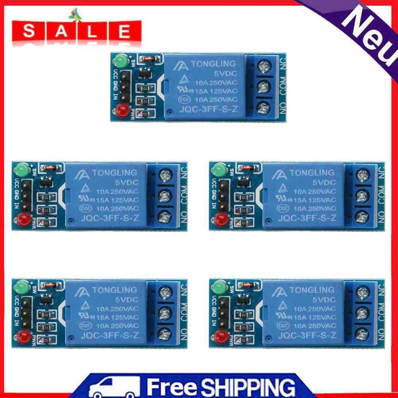 5pcs/LOT 1 Channel DC 5V Relay Switching Module for Arduino Raspberry Pi ARM AVR PIC A