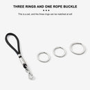 Anti Lost Keychain Lanyard with Key Rings Parachute Cord Carabiner (Black) Newly