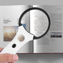 3x/45x Handheld Magnifying Glass Lens w/ 4LED Lights Illuminated Magnifier Newly