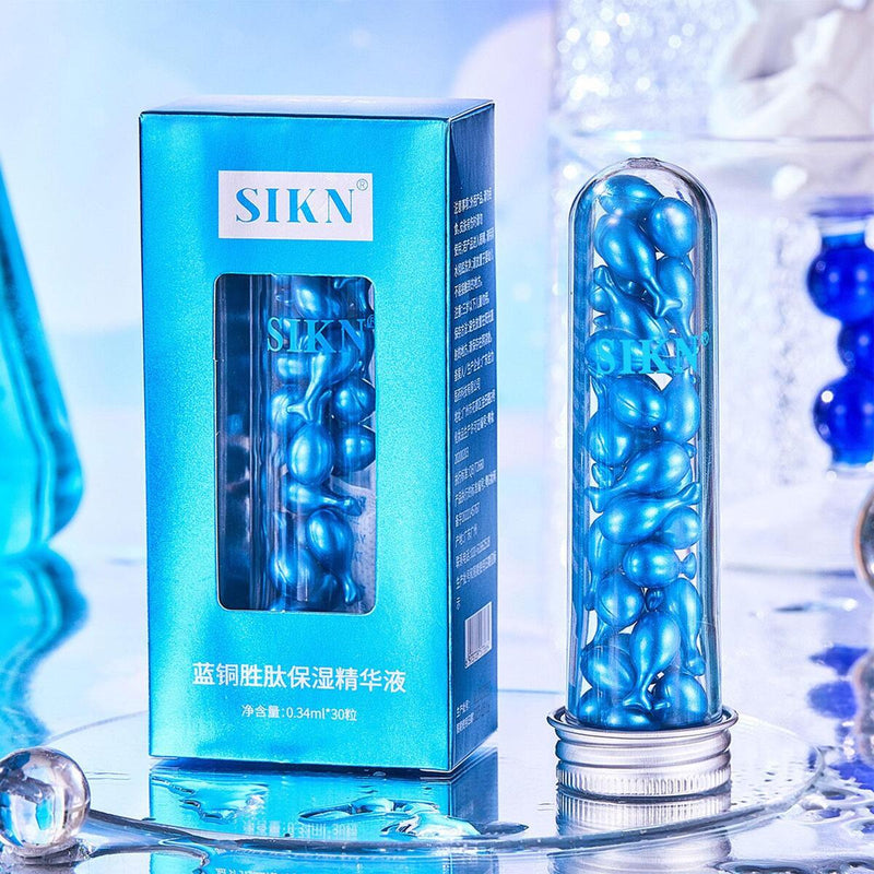Blue Copper Peptide Capsule Essence Facial Serum Repair Moisture Skin Care_
