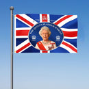 Polyester Giant England Flag Hanging Banners with Queen Elizabeth II (A) Newly