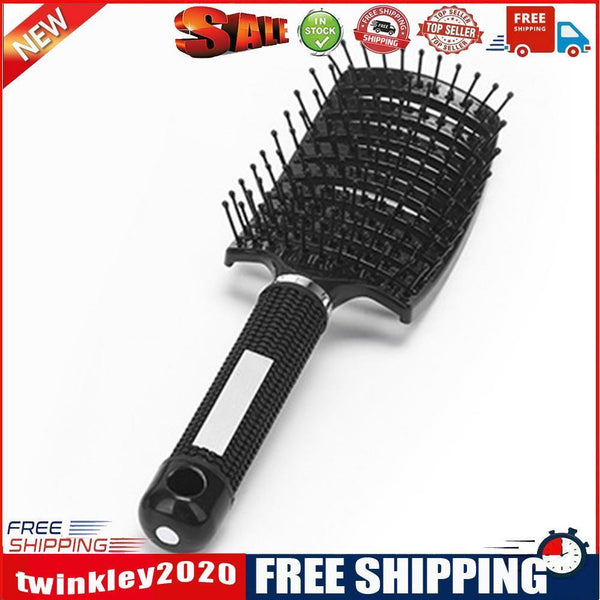 Big Curved Comb Wide Tooth Large Plate Hairdressing Hair Ribs Brush (Black)