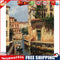 Frameless Oil Paint By Numbers Nordic Style Houses River DIY Canvas Picture