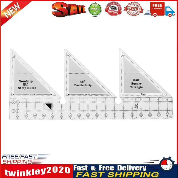 Triangle Quilting Ruler 45 Degree Fabric Cutting Garment Craft (18 inch) Newly