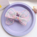 Cloth Elastic Hair Ring Rope Women Girls Bow Plaid Scrunchies Gauze Rubber Bands