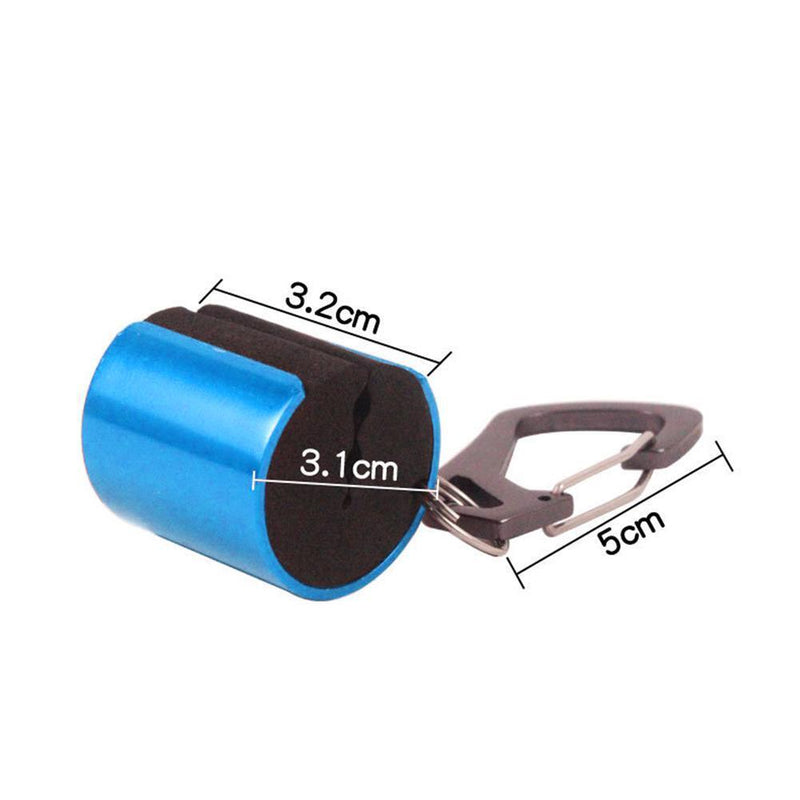 2pcPortable Fishing Rod Hanging Clamp w/ Carabiner Fishing Pole Holder Blue