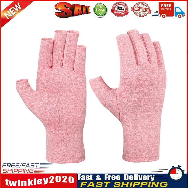 Arthritis Therapy Compression Gloves Ache Joint Relief Mittens (Pink L) Newly