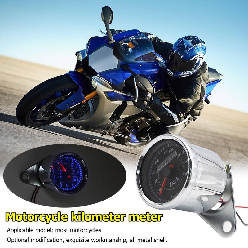 LED Backlight Retro Motorcycle Odometer Speedometer 0-180km/h DC 12V Universal