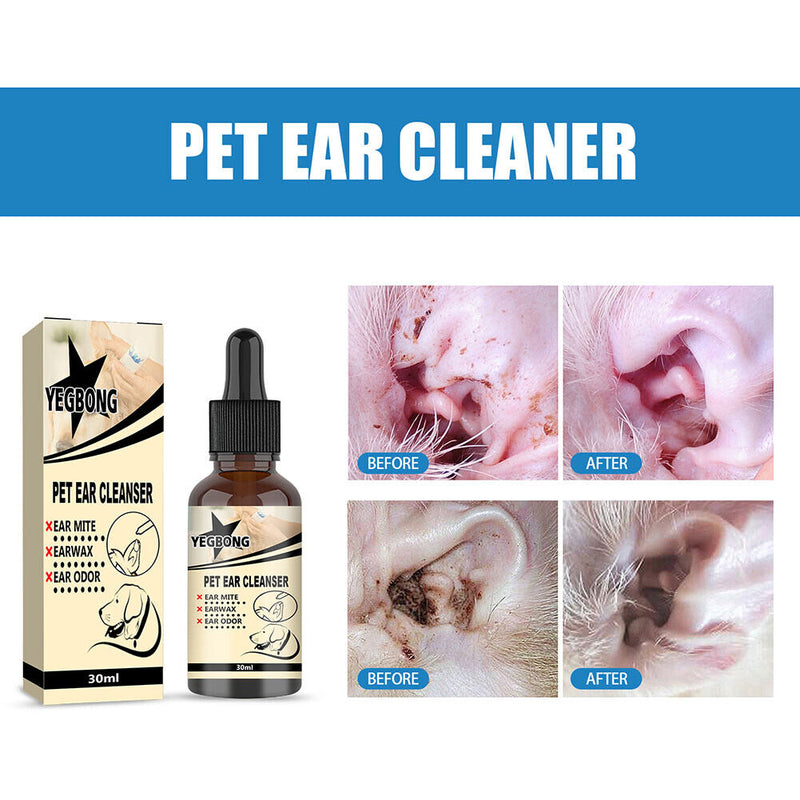 Cat Dog Ear Cleaner Mites Remove Ear Mites Ear Wax Relieve Itching Pet Cleansing