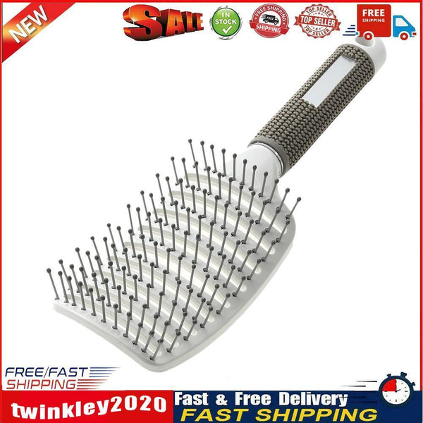 Professional Ribs Comb Women Wet Massage Styling Tool Hairbrush(White) Newly