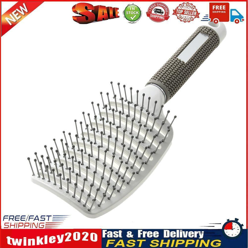 Professional Ribs Comb Women Wet Massage Styling Tool Hairbrush(White) Newly