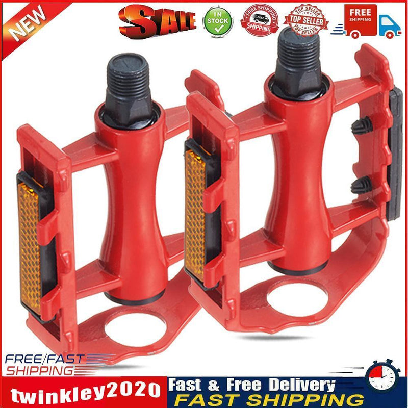 1 Pair Bearings Bicycle Pedals MTB Mountain Road Bike Flat Pedals (Red) Newly